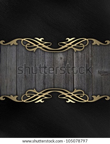 Wooden frame with a gold pattern on a black background