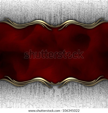 metallic background with a red nameplate