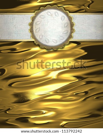 The template for the inscription. Gold Background with white and circle name plate.