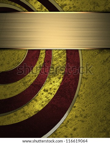 The template for the inscription. Metal Background with abstract red pattern and gold nameplate.