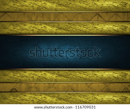 The template for the inscription. Beautiful gold  Background with blue nameplate for writing.