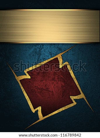 The template for the inscription. Blue Background with red pattern and gold nameplate for writing.