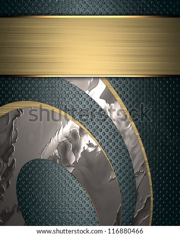The template for the inscription. Green Background with abstract metal pattern and gold nameplate.