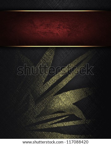 The template for the inscription. Black background with gold flower and with a red nameplate.