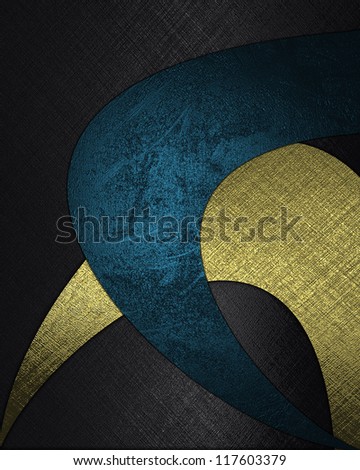 The template for the inscription. Black background with abstract patterns of blue and gold color.