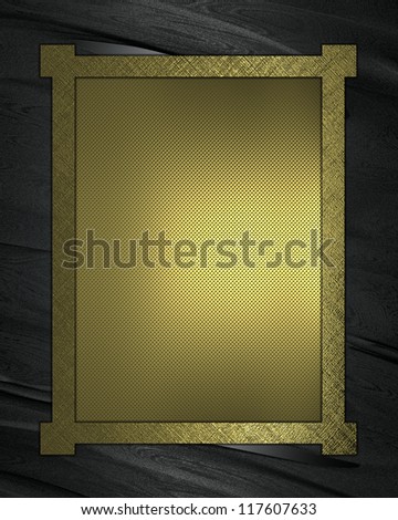The template for the inscription. Black Background with golden nameplate for writing.