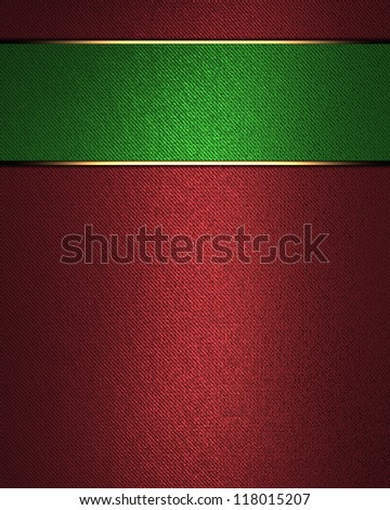 The template for the inscription. Abstract red Background with green nameplate for writing.