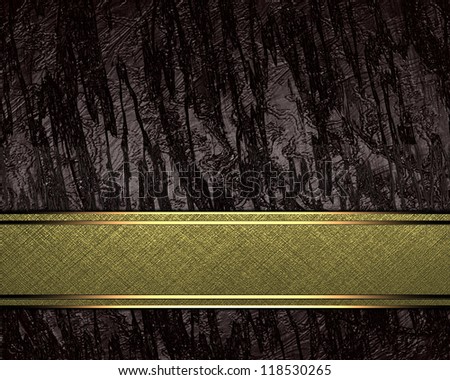 The template for the inscription. Beautiful brown background with a gold name plate for writing. Template greeting card.