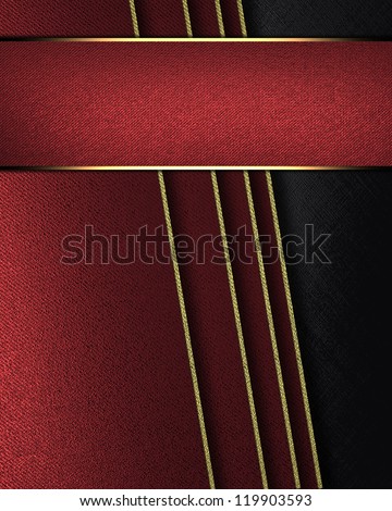 Design template - black Background with tilted red sheets of paper, and red nameplate. Template for an inscription