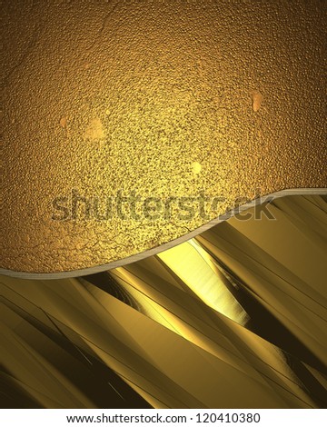 Template for writing. Gold background with golden line for writing
