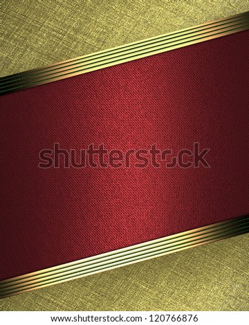 Design template - Gold background with red plate for writing