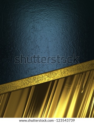 Background of blue and golden texture, separated gold line