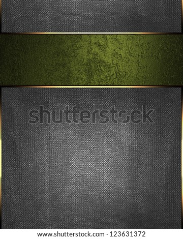 Design template - Background of metal texture with a green name plate for text. Template for an inscription