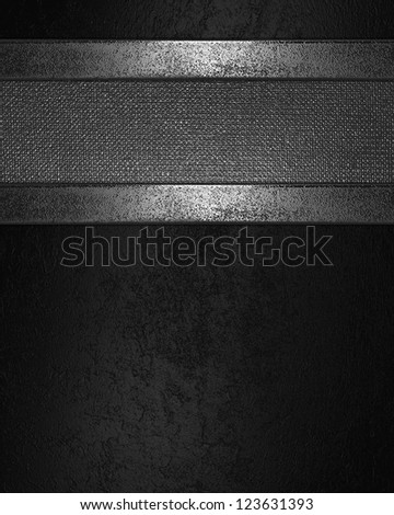 Design template - Background of black texture with a metal nameplate for text. Template for an inscription