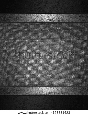Design template - Background of black texture with a metal frame for text. Template for an inscription