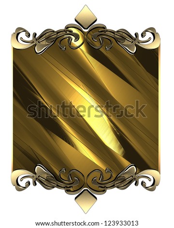 Design template - White Background with gold nameplate with a beautiful gold trim.