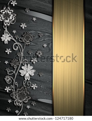 Design template - Beautiful black Background with black abstract plant pattern.
