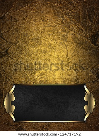 Design template - Gold Background with black plate and a beautiful gold trim.