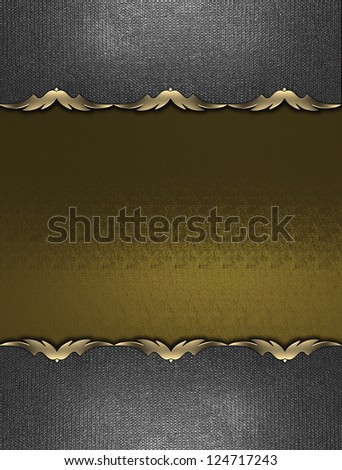 Design template - Gold texture with iron plates on the edges with a gold pattern.