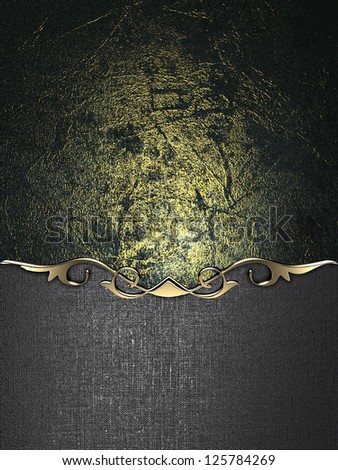 Design template - dark Grunge Background with iron edge and gold trim