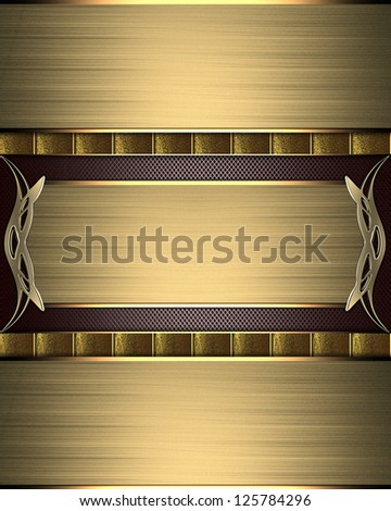 Design template - Gold texture with gold ribbons, with nameplate and gold trim