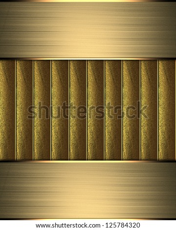 Design template - Gold background with gold ribbons and gold edges