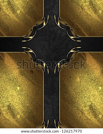 Design template - Golden texture with a cross black and gold trim