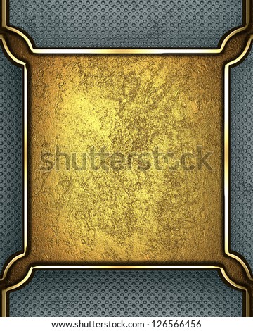 Design template - Gold rich texture with grey edges and gold trim
