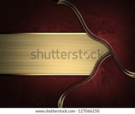 Red background with red inserts and gold nameplate for writing