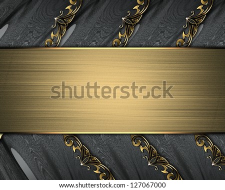 Design template - Black ribbons with gold ornate edges with red nameplate