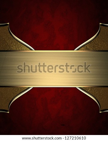 Design template - Red plates with gold ornate edges, on gold background with gold nameplate