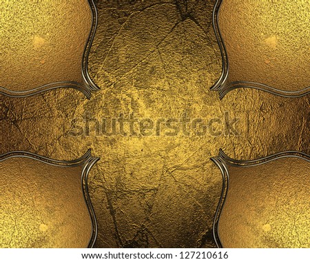 Design template - Gold rich texture with gold corners and gold trim.