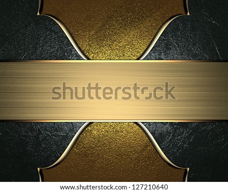 Design template - Black plates with gold ornate edges, on gold background with gold nameplate