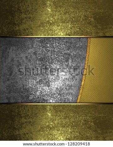 Abstract background for an inscription. Iron background with gold edges