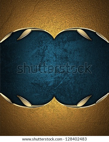 Design template - Blue rich texture with golden edges and gold trim
