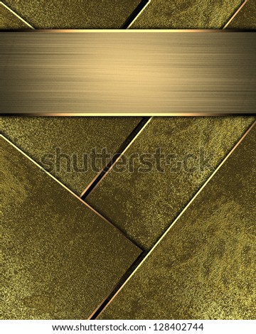Design template - wall gold (yellow) background with abstract gold inserts and gold nameplate
