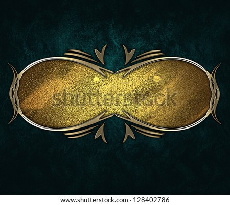 Design template - Abstract blue background with abstract gold frame