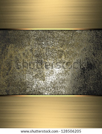 Design template - Grunge iron background with gold edges