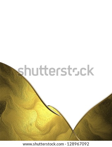 Abstract gold nameplate with gold trim isolated white background