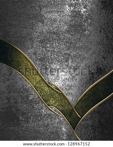 Design template - Iron grunge background with green neckline and gold trim