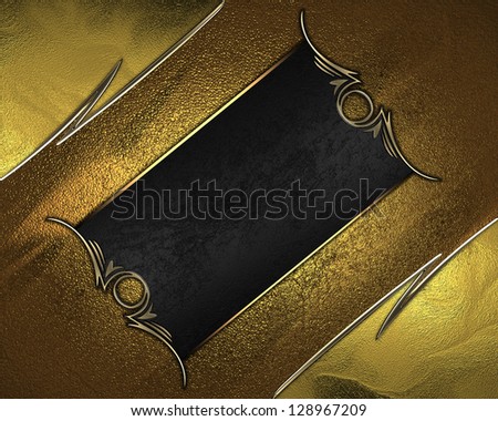 Design template - Gold rich texture with golden edges and black nameplate