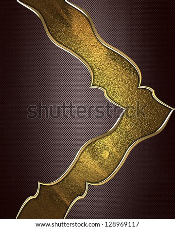 Design template -  Brown texture with a beautiful gold ribbon with gold edges