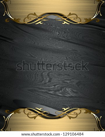 Design template - Black rich texture with golden edges and gold trim
