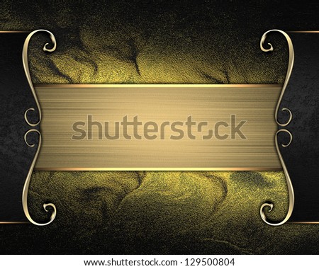 Design template -  Rich dark gold background with a beautiful plate and gold trim