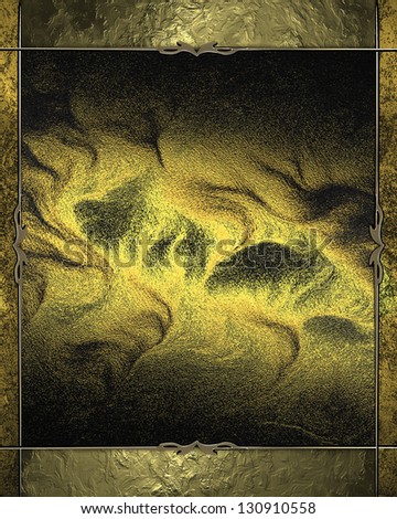 Template for inscription. Abstract background with gold edges and beautiful plate with gold trim