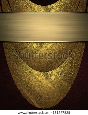 red background with golden platters with gold nameplate
