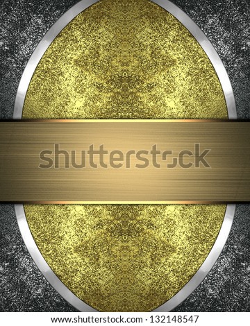Texture of old gold, with metal edges and a gold plate