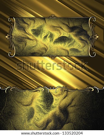 Beautiful gold background, with abstract gold nameplate with gold trim