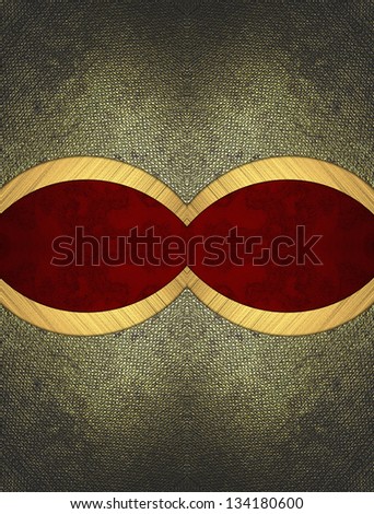 Abstract metallic background with a red plate with gold trim. Layout for printing, design, greeting card