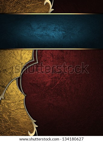 Abstract red and yellow background with blue nameplate. Layout for printing, design, greeting card